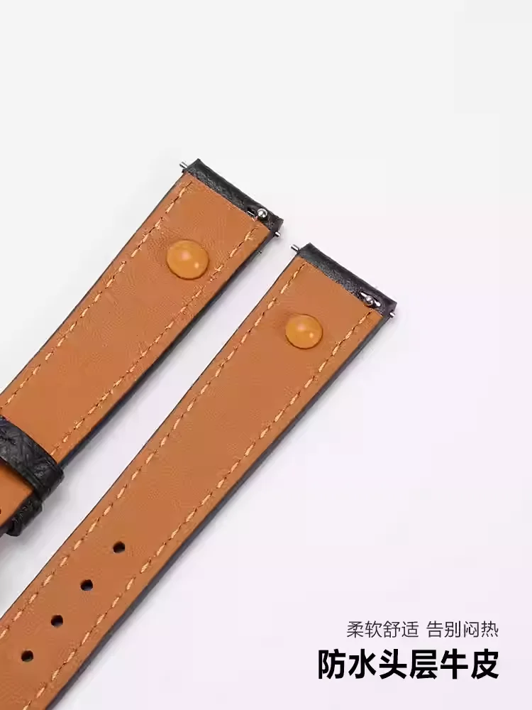 Leather watch strap suitable for Hermes quick release Original pin buckle high quality genuine leather women watchband bracelet