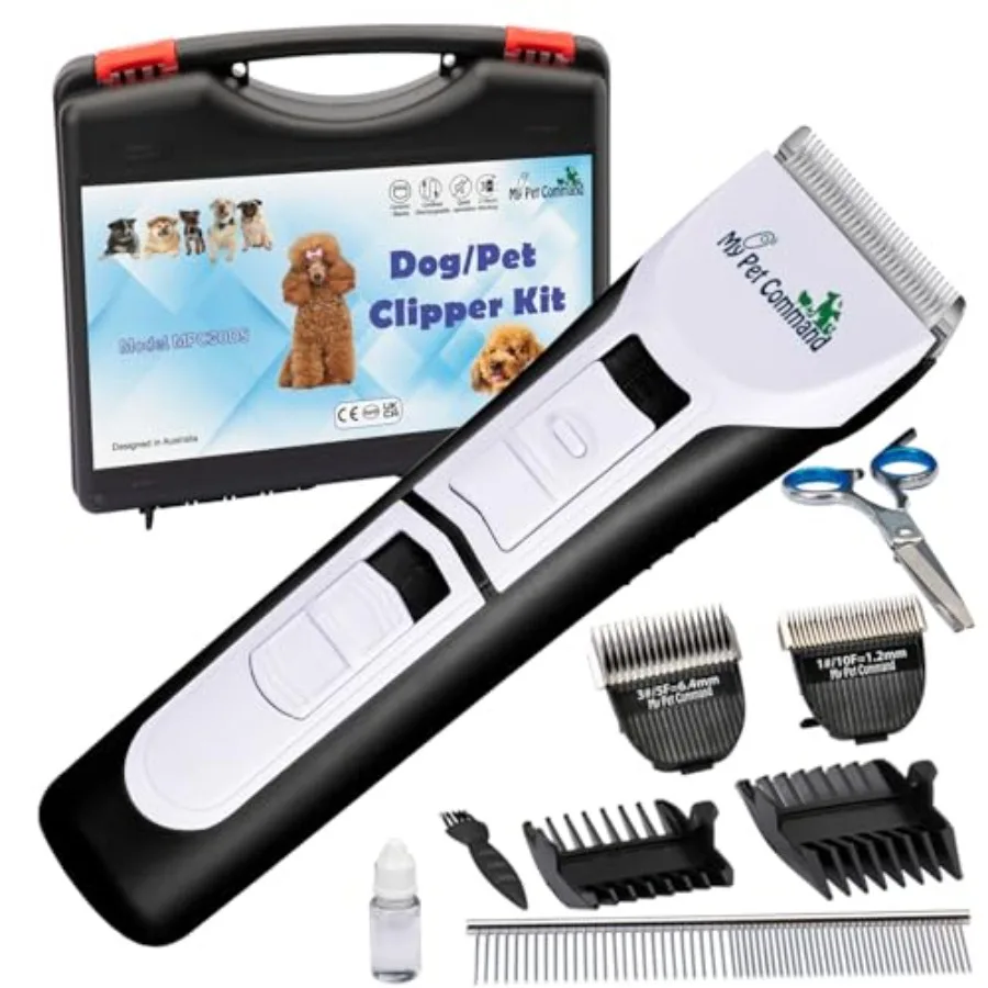

Professional Cordless Rechargeable Dog Clippers for Thick Coats Low Noise Heavy Duty Pet Grooming Trimmers Lightweight Design f