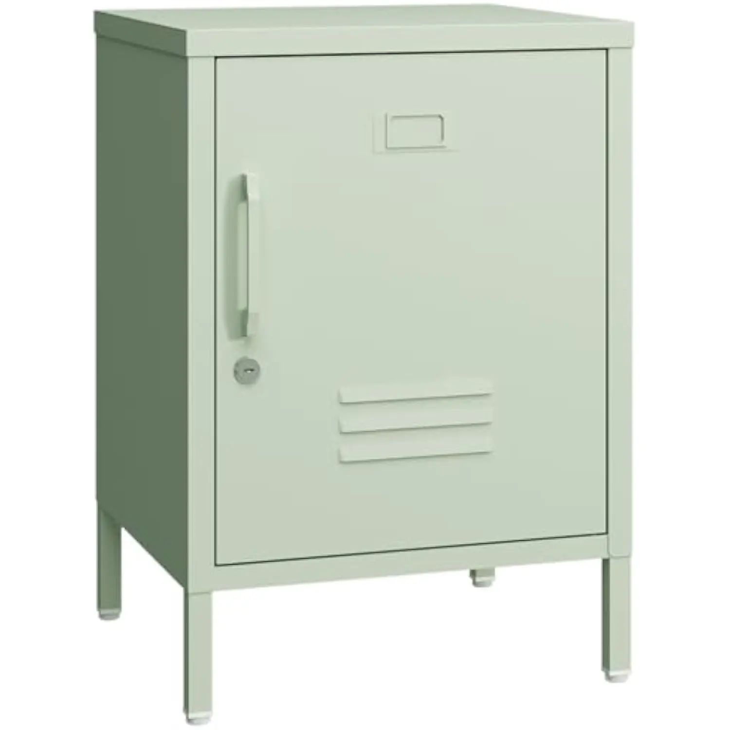 

Metal Nightstand Modern End Side Table Steel Bedside Storage Cabinet with Shelf Easy Assembly for Living Room Bedroom (15.8” W X