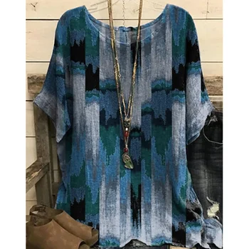 라운드 칼라 플라워 프린팅 상의, 레트로 풀오버, 루즈 반팔, 오버사이즈 티셔츠, 패션 티셔츠, S-5xl, 여름, 신상, 2023