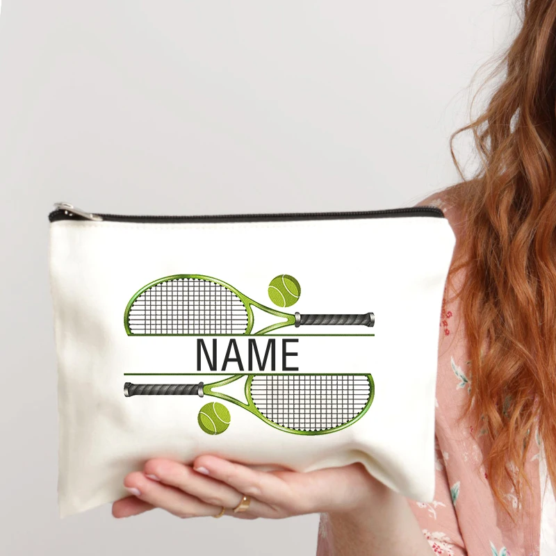 Personalized Tennis Bag Custom Name Makeup Bag Gift for Tennis Lover Cosmetic Case Coach Gifts Purse Tennis Player Gift