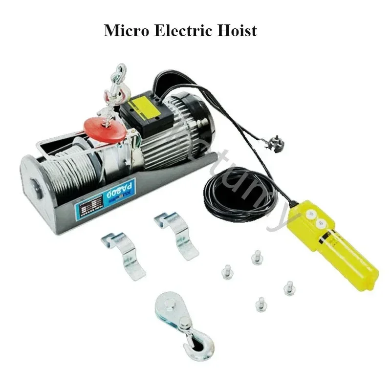 PA200 /PA300 Micro Electric Hoist 220V Crane Household Small Lift Hoist 1 Ton / 0.5T Winch Decoration Crane