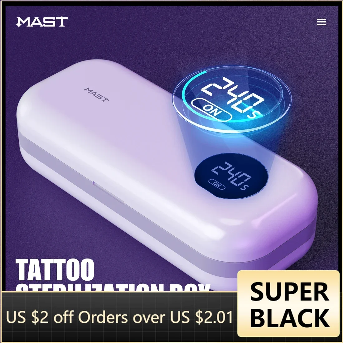 Mast Tattoo Sterilization Box for Tattoo Machine Safety UVA+UVC LED Ultraviolet Light 99.99% Germicidal Rate Tattoo Accessories