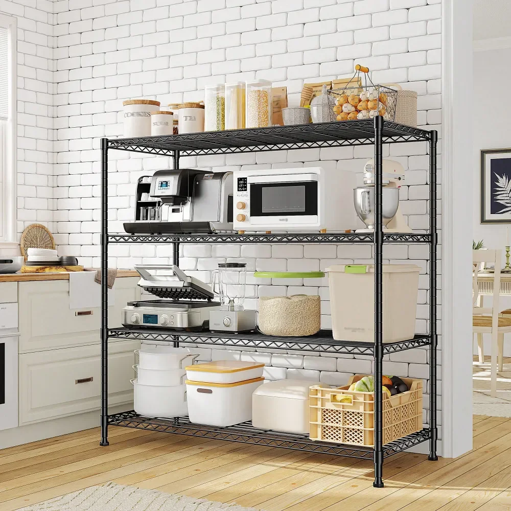 

Garage Shelving Storage Shelf Shelves 59.4 H Storage Shelves Adjustable Wire Shelving Pantry Shelves Commercial Rack For Kitchen