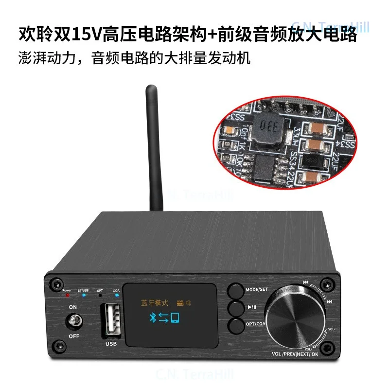 Bluetooth Receiver U Disk Player ES9018 DAC Decoder APP Remote Control Coaxial Optical Input HiFi Lossless Audio