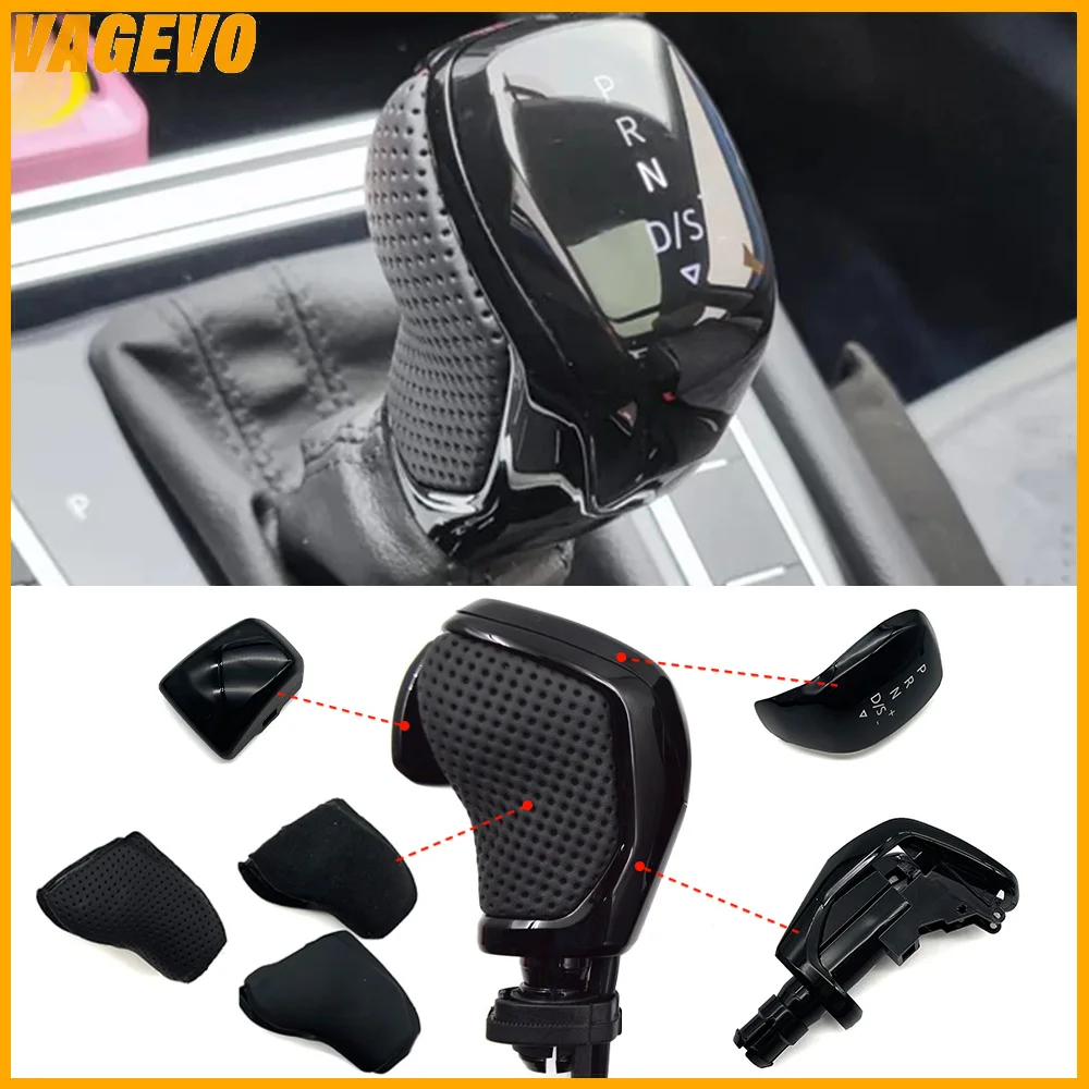 Manija de cambio LED electrónica, cubierta lateral de cuero Alcantara para Vw Golf Mk6 Mk7 Passat B7 B8 Tiguan Mk2 Dsg, accesorios para coche