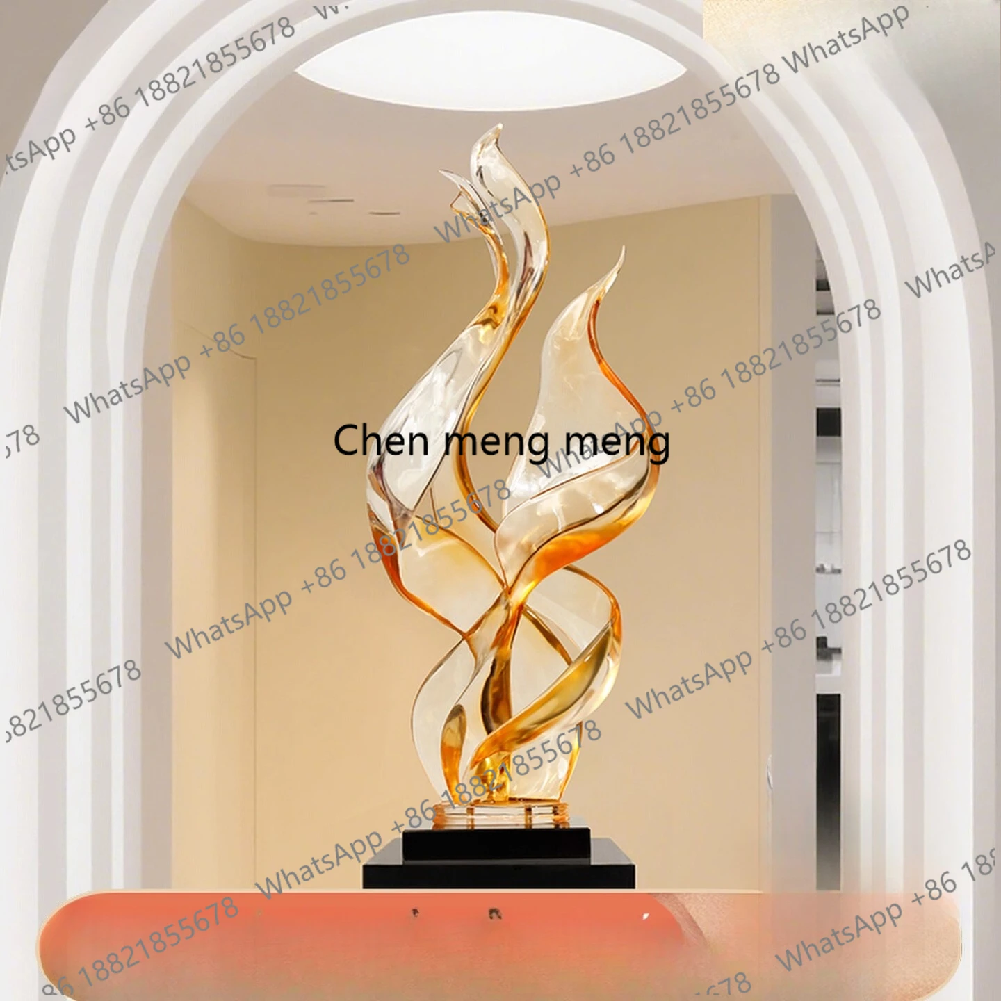 Abstract imitation glass transparent sculpture vertical height porch decorative ornament partition art decoration