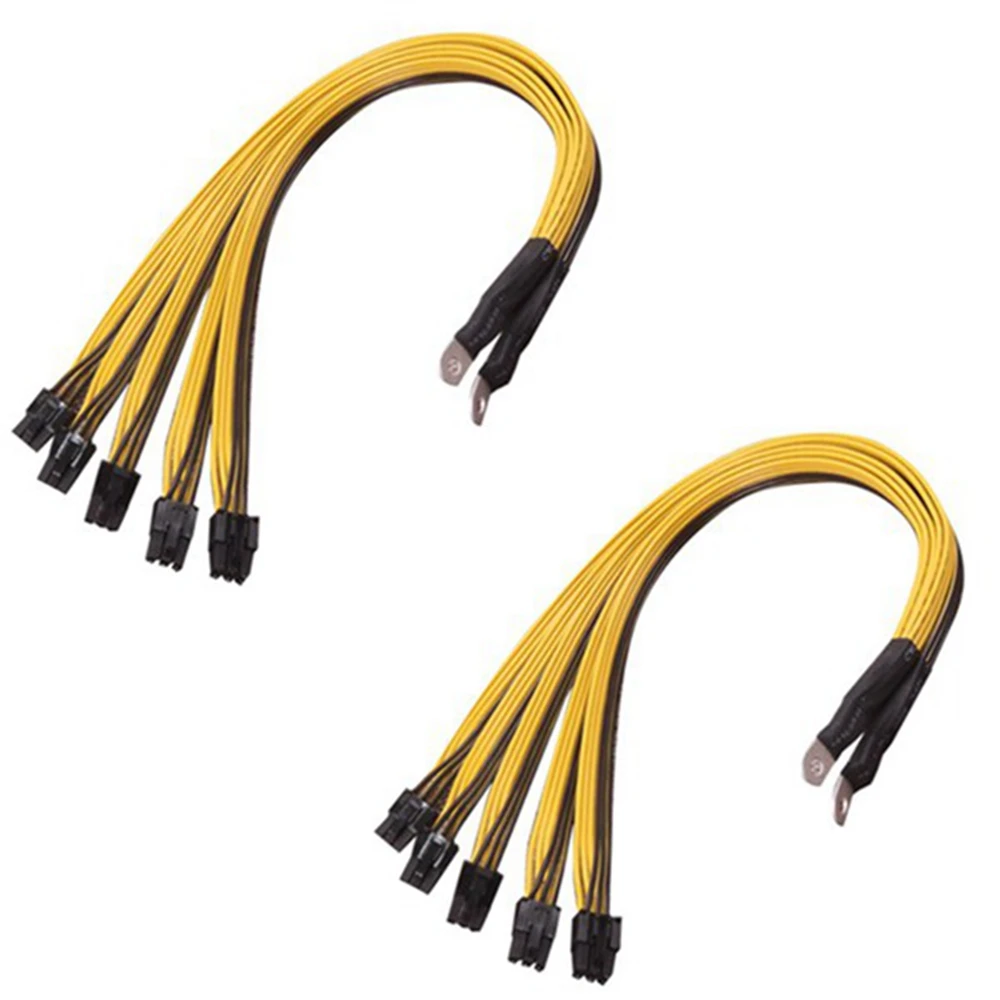 

2PCS P3 to 5X PCI-E PCIe 6Pin GPU Graphics Card Splitter Power Cable BTC Miner Bitcoin S11 T9+X10 L3+A3 A841 M3 P3,50CM