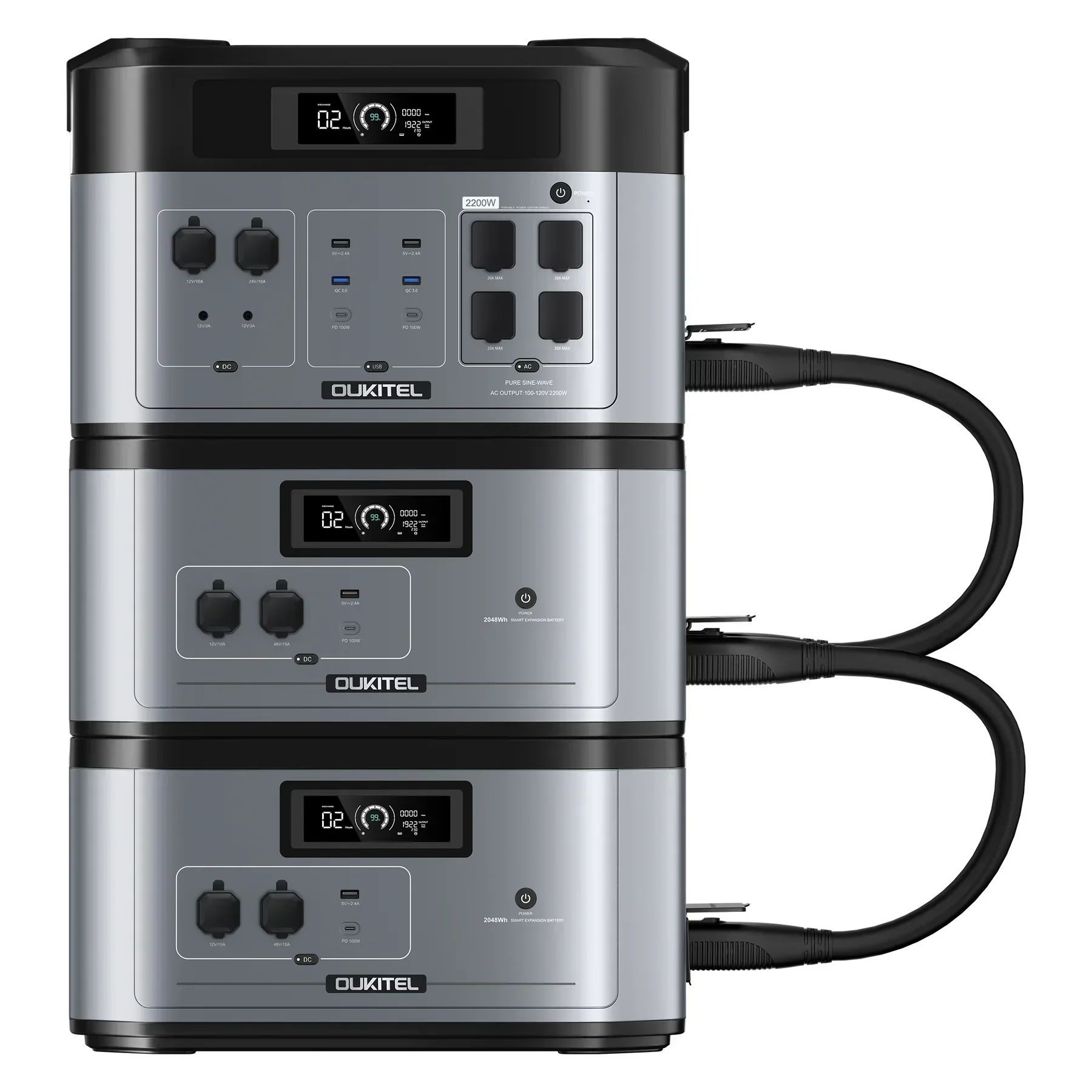 

3600W 4000W Portable Power Station 7 x 2048Wh Expansion Batteries 30amp APP Control Solar Generator