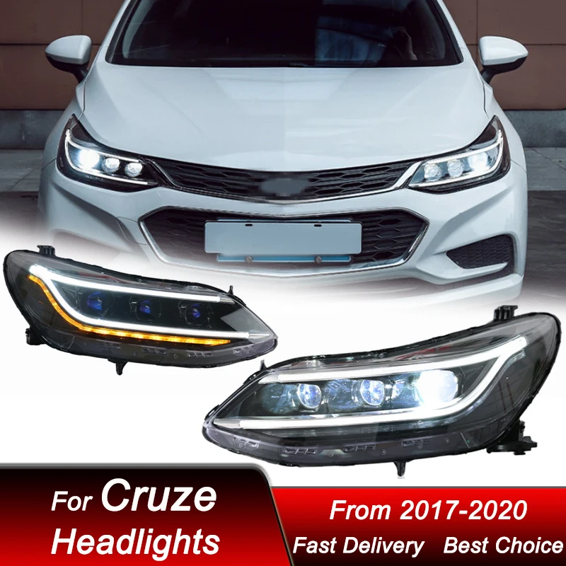 

Новые светодиодные фары для Chevrolet Cruze 17-20, полностью светодиодные, в новом стиле, с ДХО, комплект для установки, линза-проектор, аксессуары
