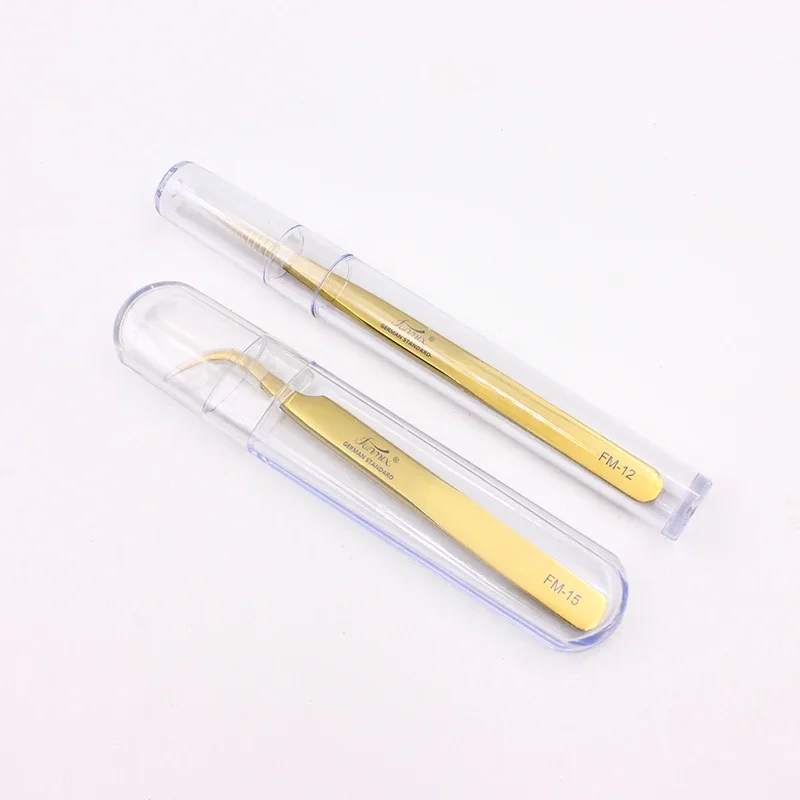 แหนบต่อขนตา FUNMIX สีทอง คุณภาพพรีเมียม สำหรับต่อขนตาและเครื่องมือช่างนาฬิกา