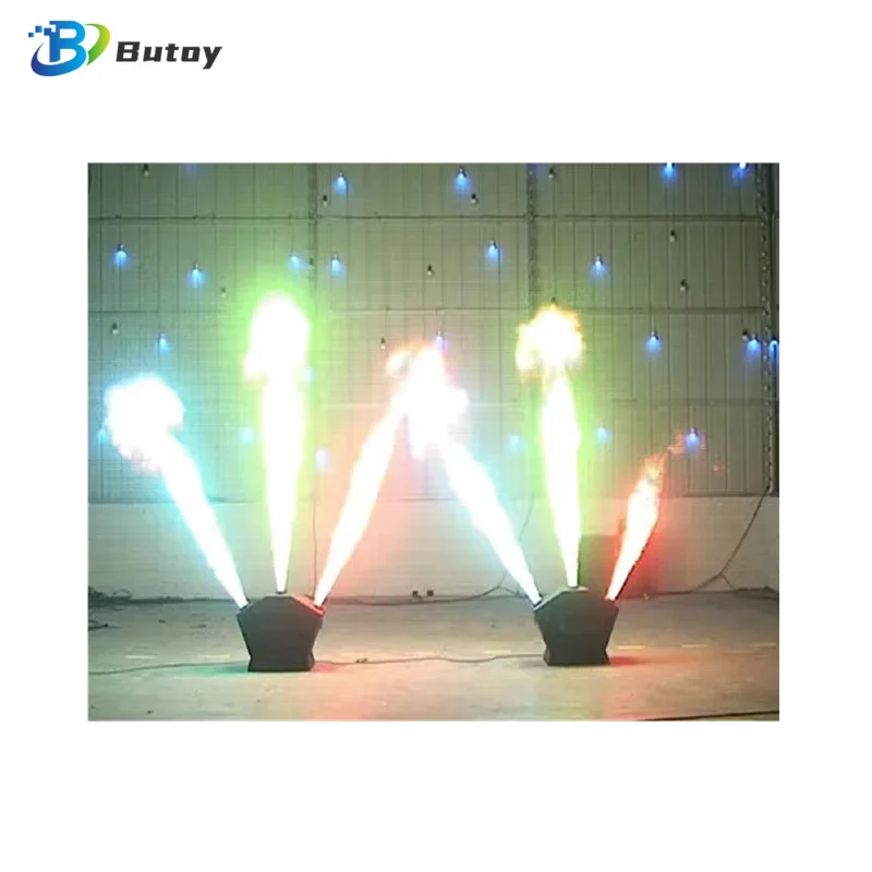 Professional 3 Heads DMX Fire Machine Spray Colourful Stage Flame Machine