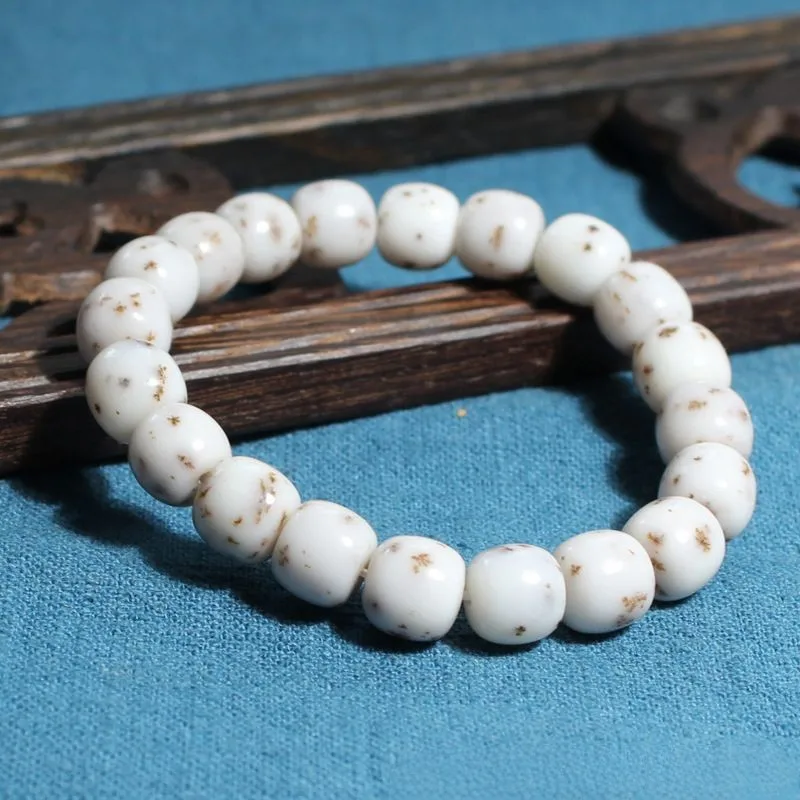 Xinjiang Hetian Jade Aquatic Plants Old Type Beads Bracelet Buddha Beads Single Ring Old Shape Beads Bracelet Abacus Beads Beads