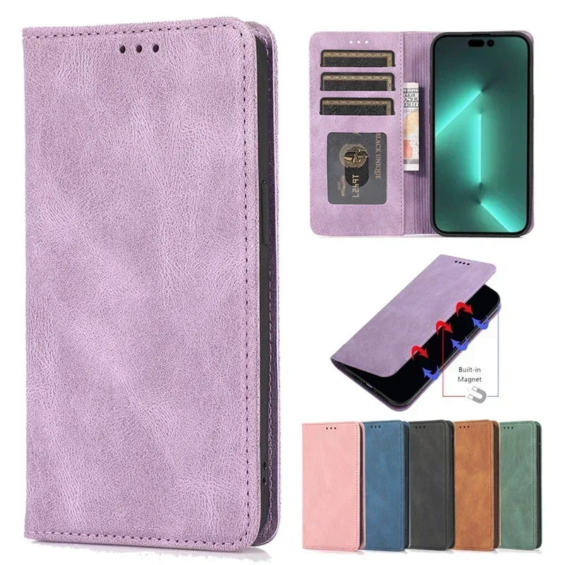 

Strong Magnetic Flip Cover for iPhone 15 Pro Max PU Leather Wallet Case for iPhone 14 14 Plus 15 14 13 12 11 XR XS MAX 7 8 Plus