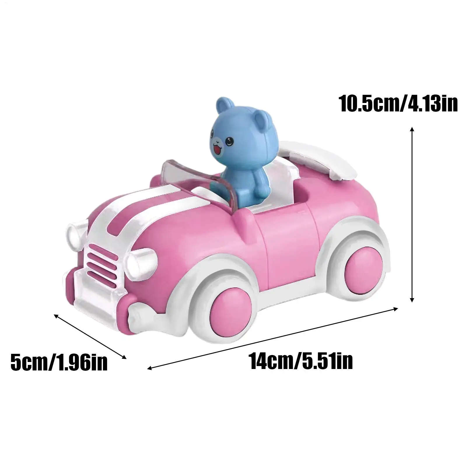 Carro de controle remoto para crianças, veículo de desenho animado com música e luz, veículo de brinquedo com controle de rádio para festa de aniversário, casa, escola, viagem