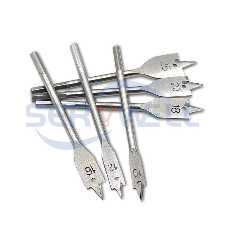 Brand New 8 Pc Spade Flat Wood Bit Set + Extension (6,10,12,16,18,22,25,32)