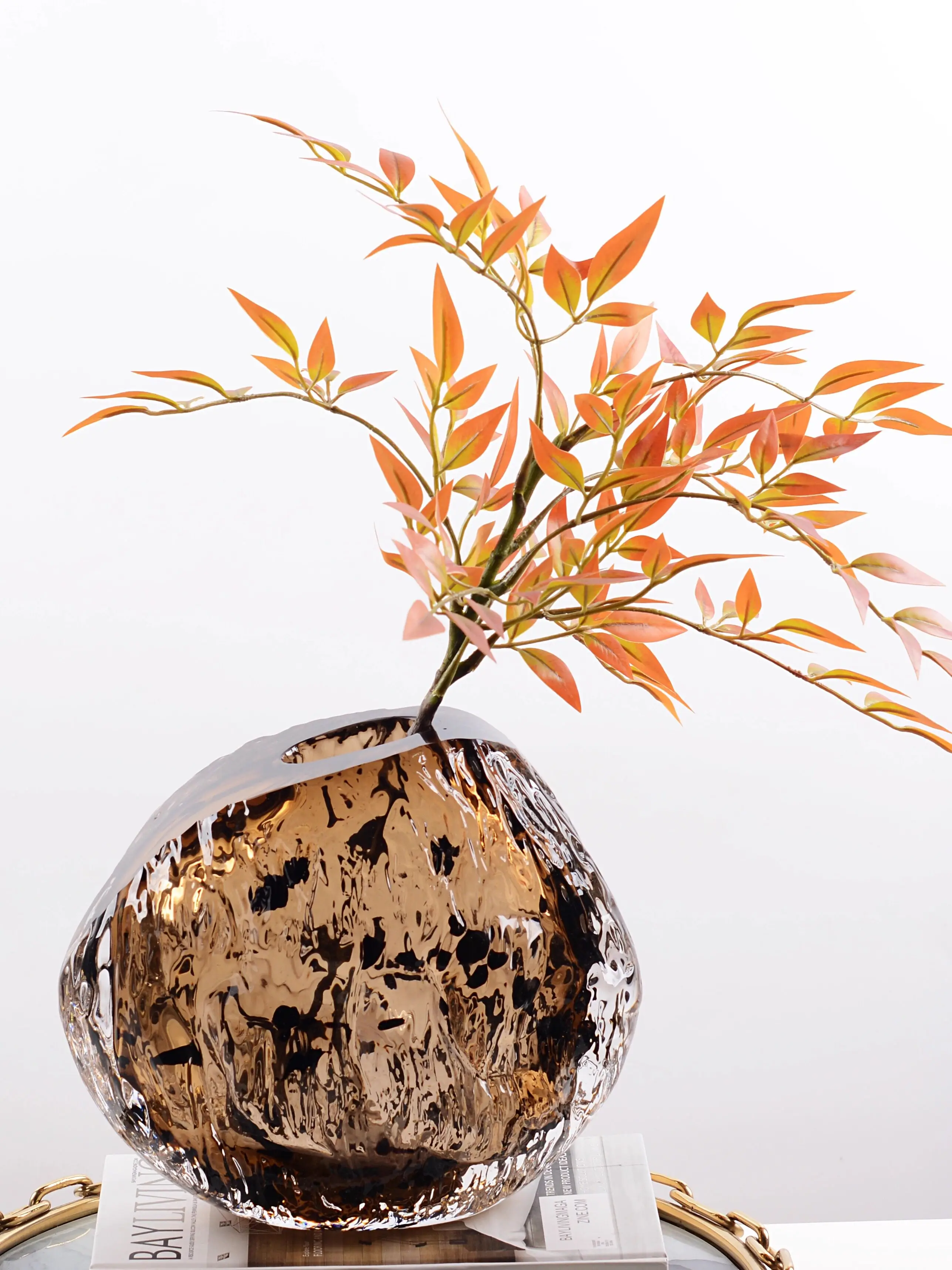 Volcanic stone light luxury high-end sense, wabi sandy wind high-end glazed vase