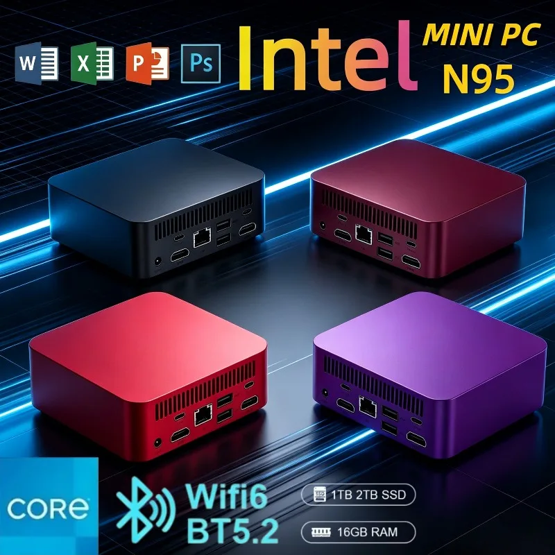 Slim 2026 New PC MINI Core N95 16GB RAM 1TB 2TB SSD WIFI 6 BT5.2 4K HD Mini Gaming Office Study Pc