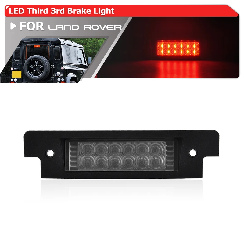 Rear Led Third High Mount Stop Brake Light Lamp Clear Lens For Land Rover Discovery Series I II For Defender 90/110 97-06