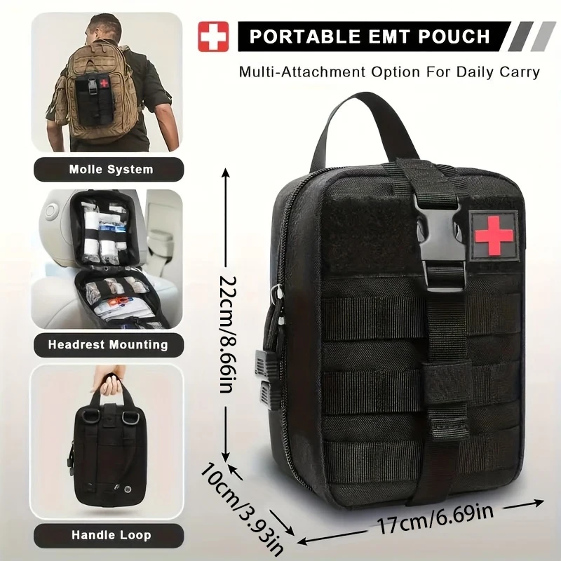 204 Survival First Aid Kit Bags Outdoor Gear Emergency Kit Trauma Bag Camping Boating Hiking Home Car