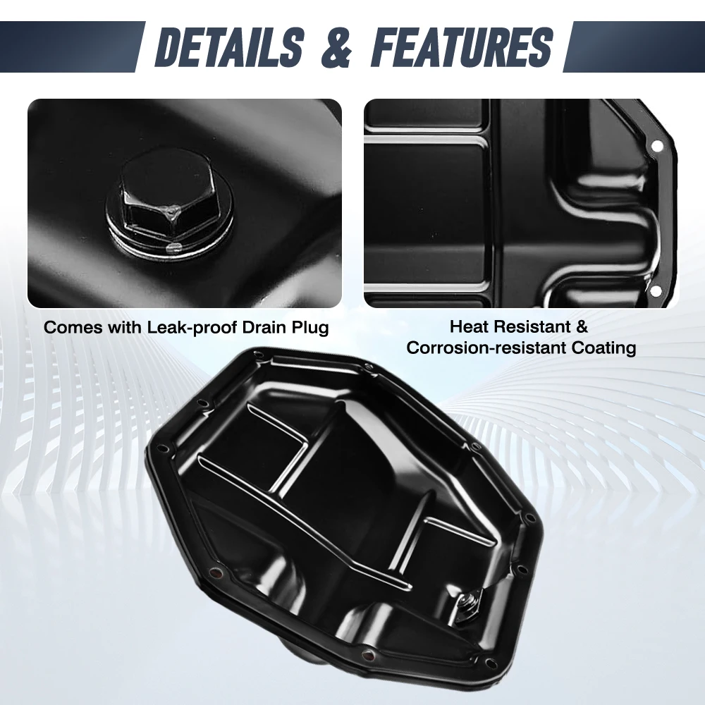Engine Oil Pan With Drain Plug For Nissan Cube Sentra Tiida Versa L4 1.8L Wagon Sedan Hatchback Lower 11110-EN20A 11110EN210 ﻿