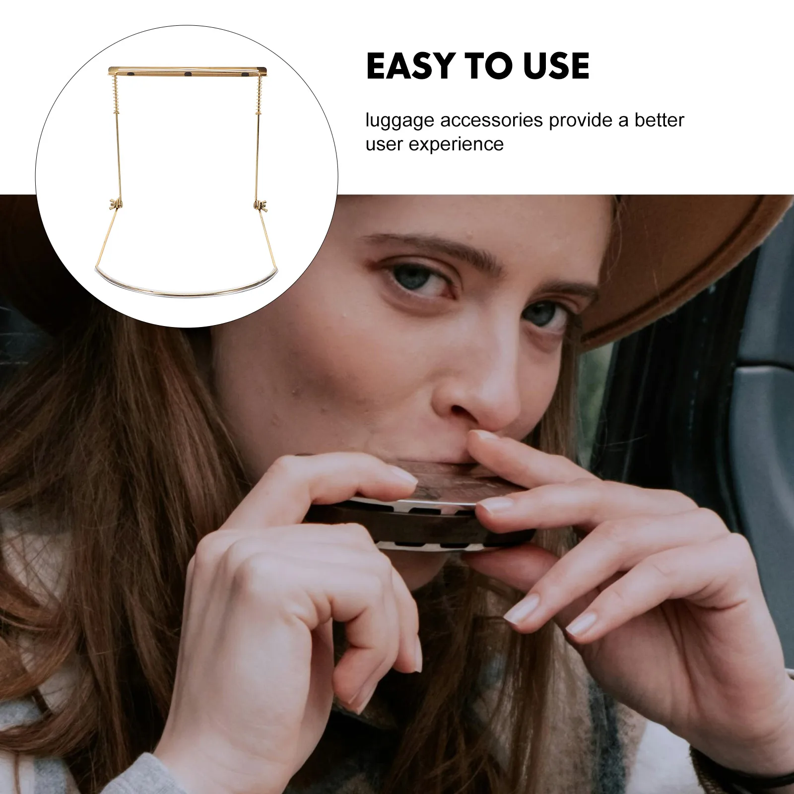 

24 Holes Harmonica Holder Golden Neck Rack for 10 16 Hole Metal Harmonica Holder Durable Stable Live Practice