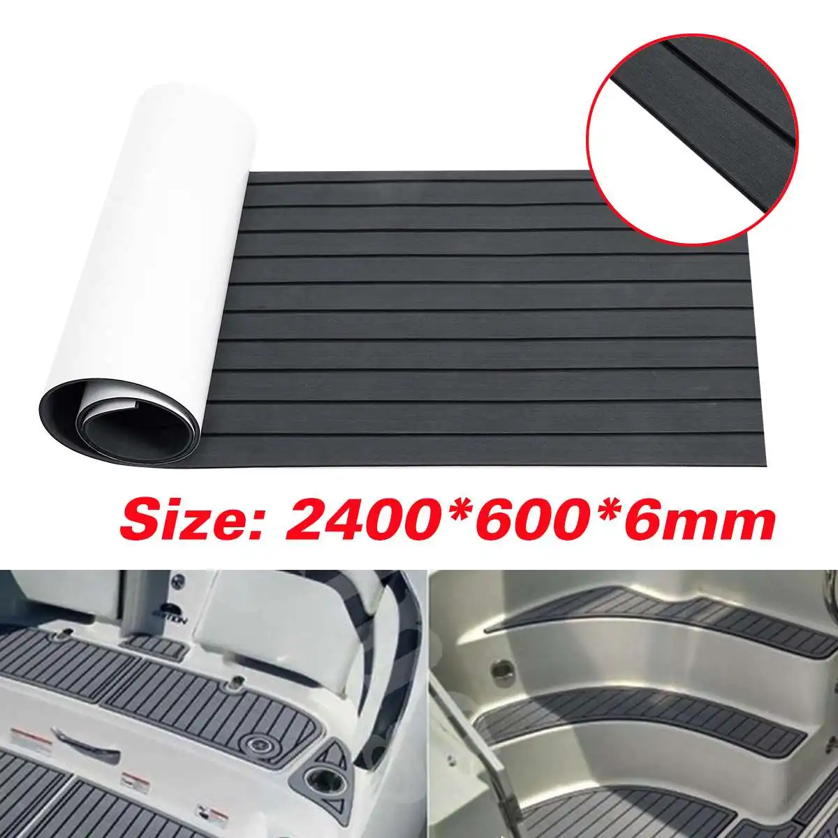 Self-Adhesive Foam Teak Decking EVA Foam Marine Flooring Faux Boat Decking Boat EVA Foam Floor Mat For Boat 600x2400x6mm