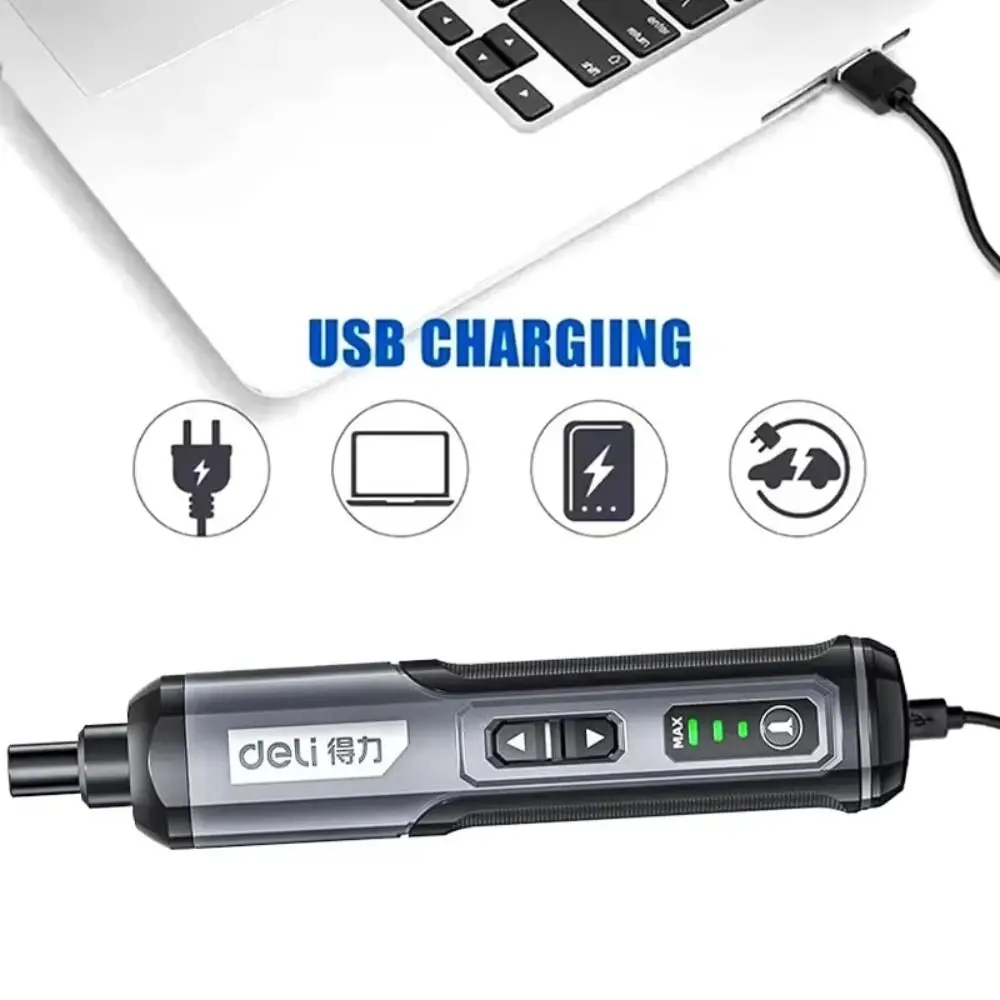 

4V Electrical Screwdriver Set Pen Shaped with LED Light Cordless Screwdriver Ergonomic Smart Electric Drill Household