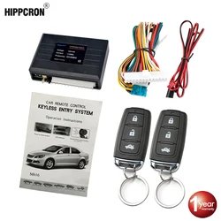 Hippcron Car Central Door Lock Auto Keyless Entry System Button Start Stop Keychain Central Kit Universal Car 12V