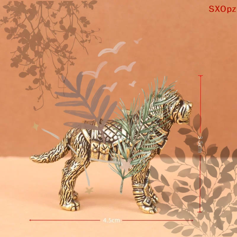 Figuras Miniatura de Labrador Retriever, Estatua de Cachorro de Latón para Escritorio: Adornos Vintage para Decoración del Hogar