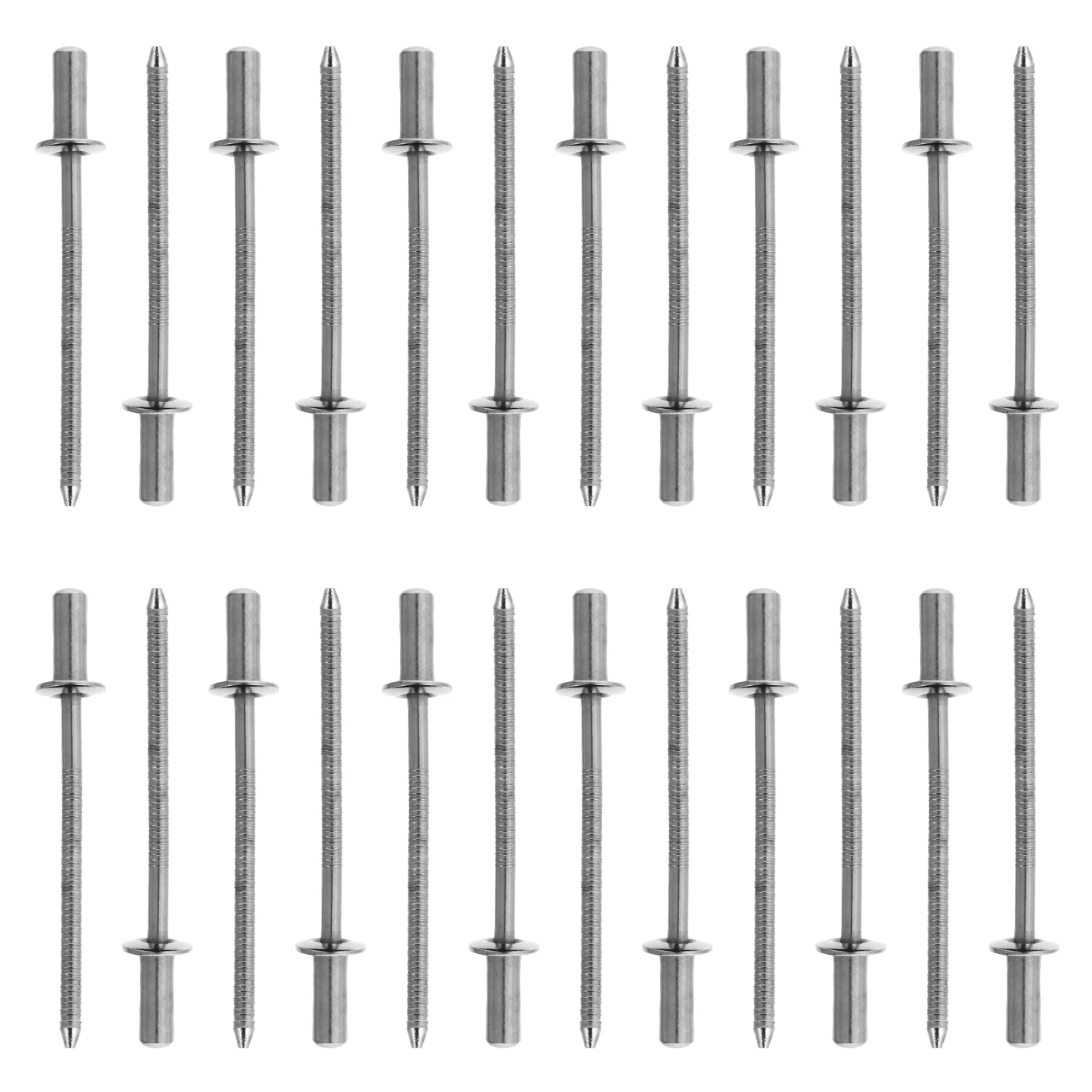 

50pcs Stainless Rivets Flat Head Round Head Rivets Closed Type Compatible Fastener Mechanical Strength