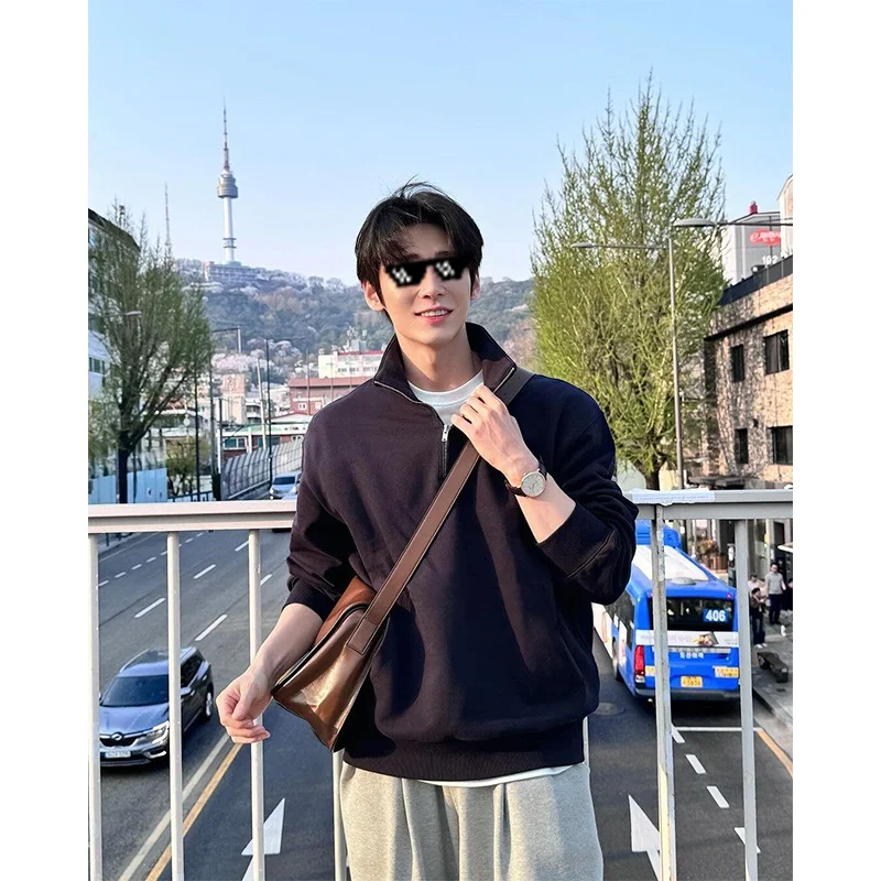 

Мужская толстовка Bla с высоким воротником в американском ретро-стиле на молнии, премиум-качество, осенняя верхняя одежда для прохладной погоды