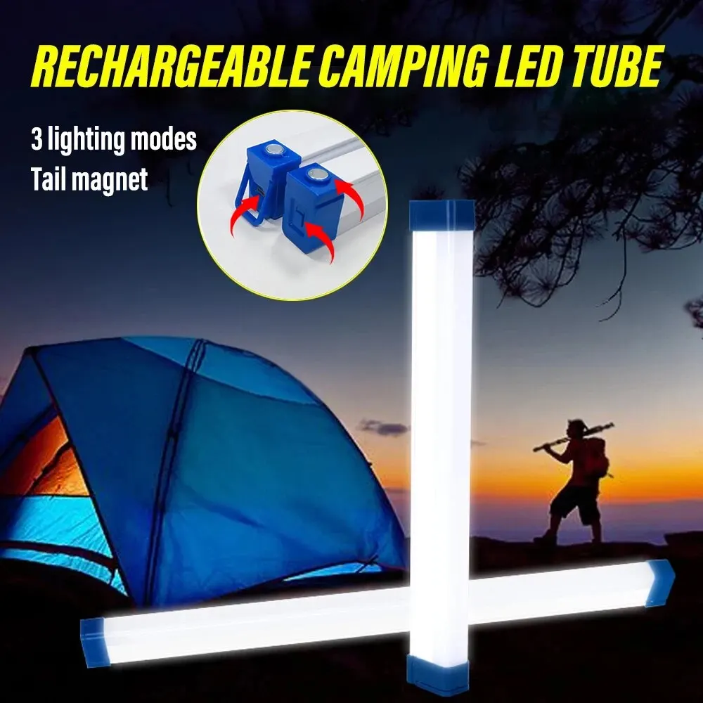 17CM LED Rechargeable Tube Camping Light Magnetic Suspension Portable Light Bulb for Emergency,Night Market,Outdoor Lighting