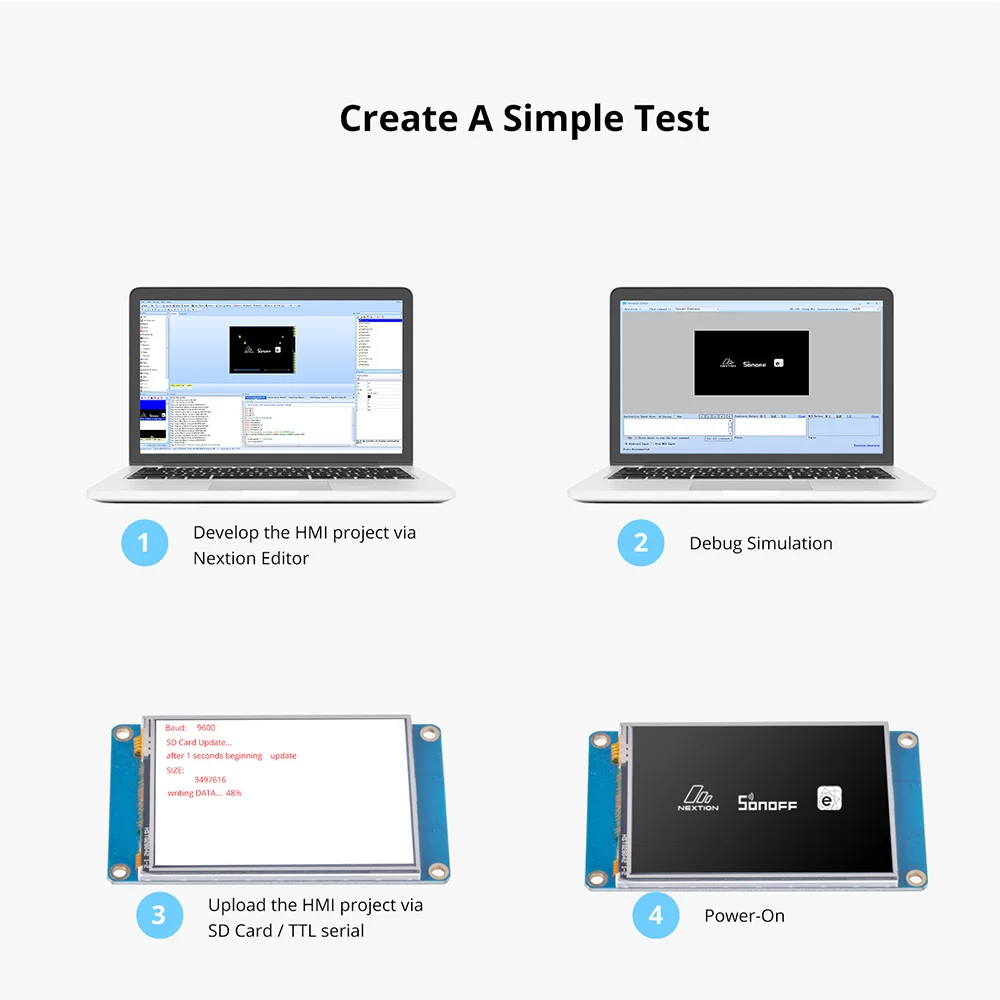 Nextion NX3224T028 - 2.8'' HMI Intelligent Touch Display TFT LCD Module 4-wire Resistive Touch Panel For Arduino Developer