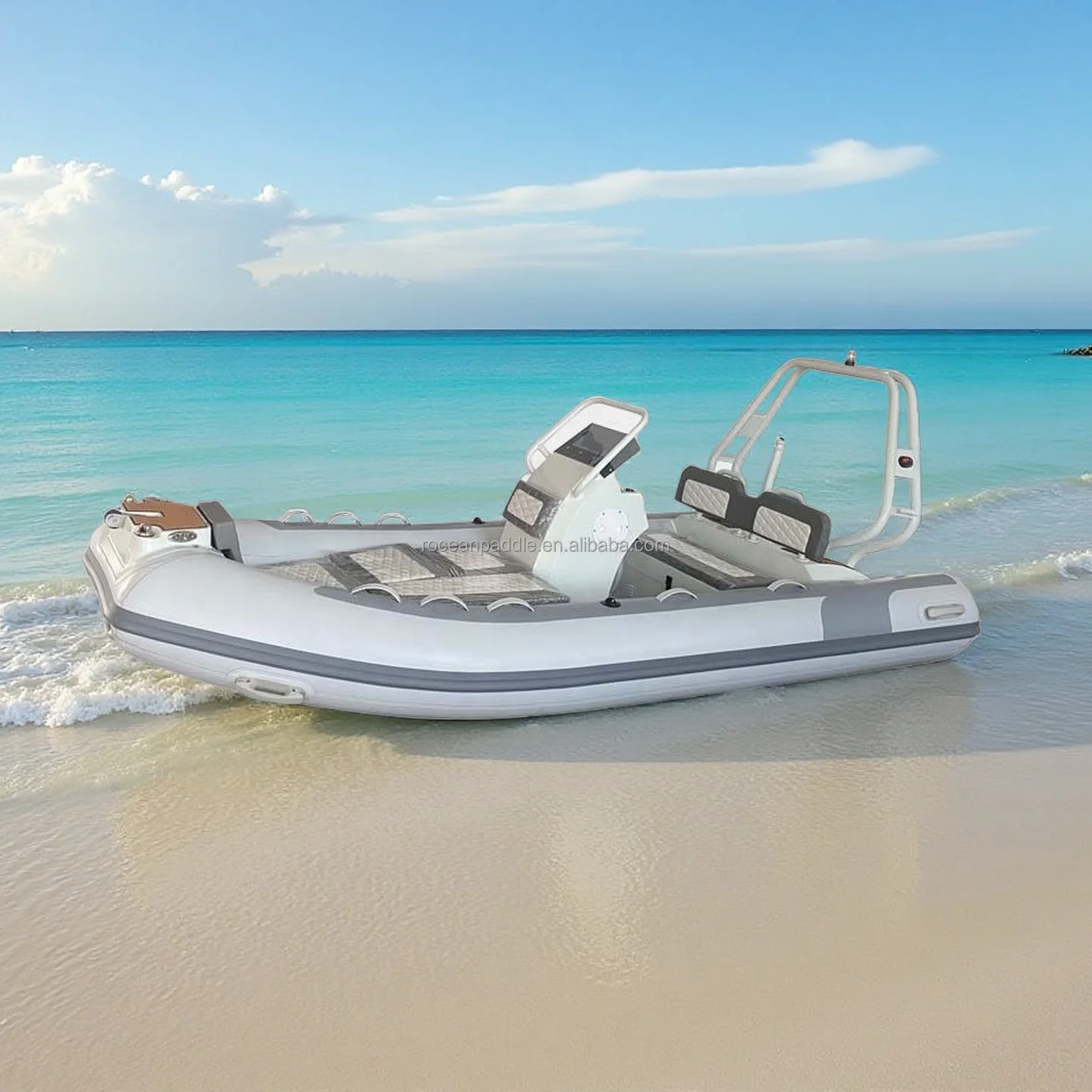 CE 4.8m16ft Deep V Hypalon/PVC Aluminum Hull Inflatable Rib Boat Recreational Barco Boat For Sale