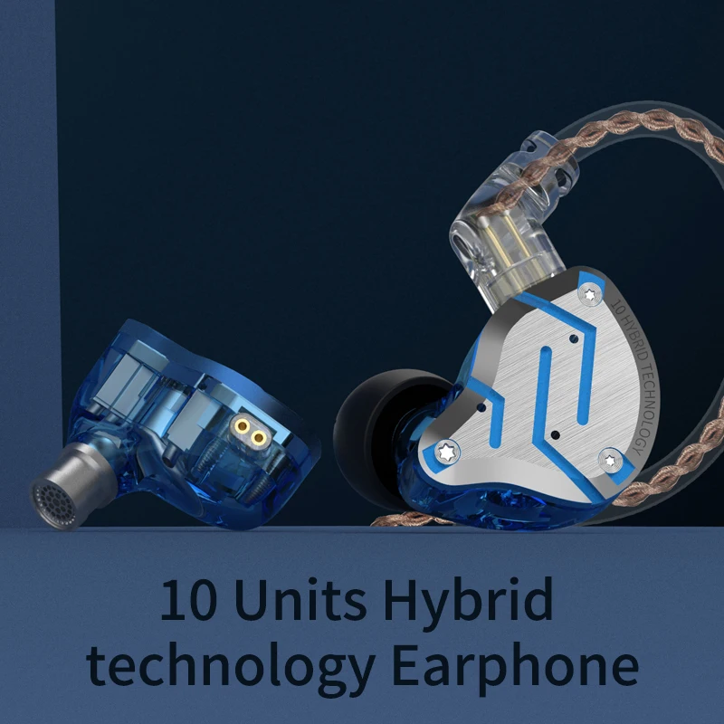 KZ ZS10 Pro 4ba + 1dd Hybrid Metal headphones 10-driver high-fidelity bass motion monitor headphones with canc - view 2