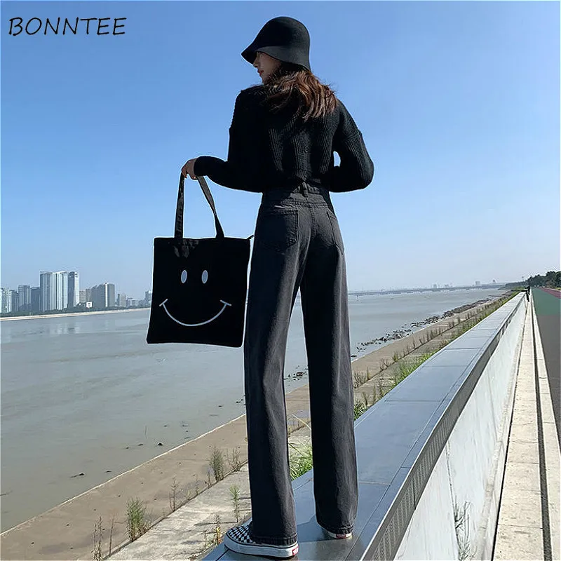 ジーンズ女性スタイルボーイフレンドカレッジズボンファッションオールマッチ秋の女性の服洗浄ストレート新着シンプルなストリート