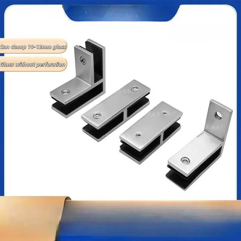 Stainless Steel 304 Glass-to-Glass Clip for Balustrade, 180° Adjustable Bracket for Pool Fence (1 Piece)