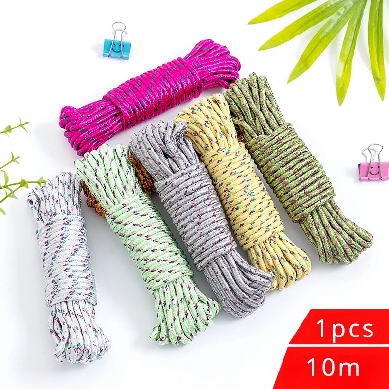 Colored 10m Outdoor Durable Wear-resistant Binding Rope Multipurpose Household Clothesline Durable Sturdy Goods Bundling Cord