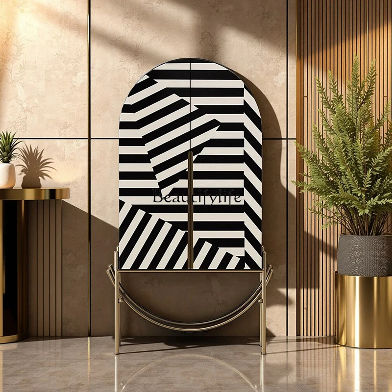 

04Italian light luxury decorative cabinet villa model room high entrance bedroom locker