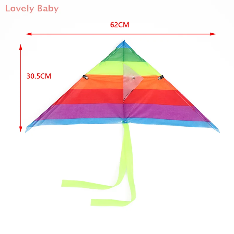 【BBS】Novo triângulo colorido arco-íris pipa voando brinquedos kite para crianças com 30m kite string diversão ao ar livre esportes pipas brinquedos