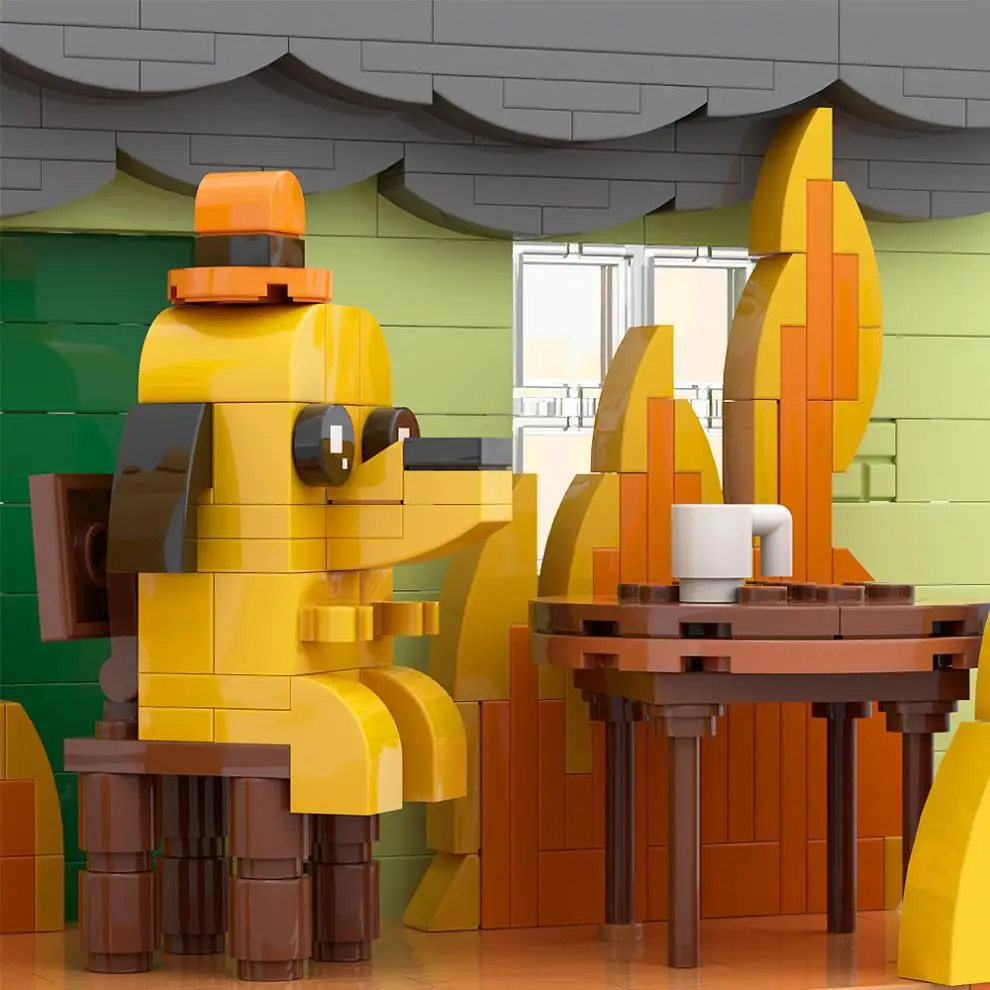 Bloques de construcción MOC creativos "este es buen cachorro" con fondo, decoración de modelo de juguete de partículas pequeñas, regalo para niños