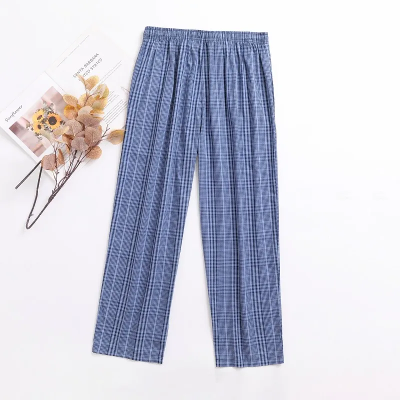 2024 Spring Autumn Men Cotton Pajama Pants Pyjama Trousers Male Plaid Sleepwear Bottoms Lounge Wear Sleeping Pants Pijama Homme