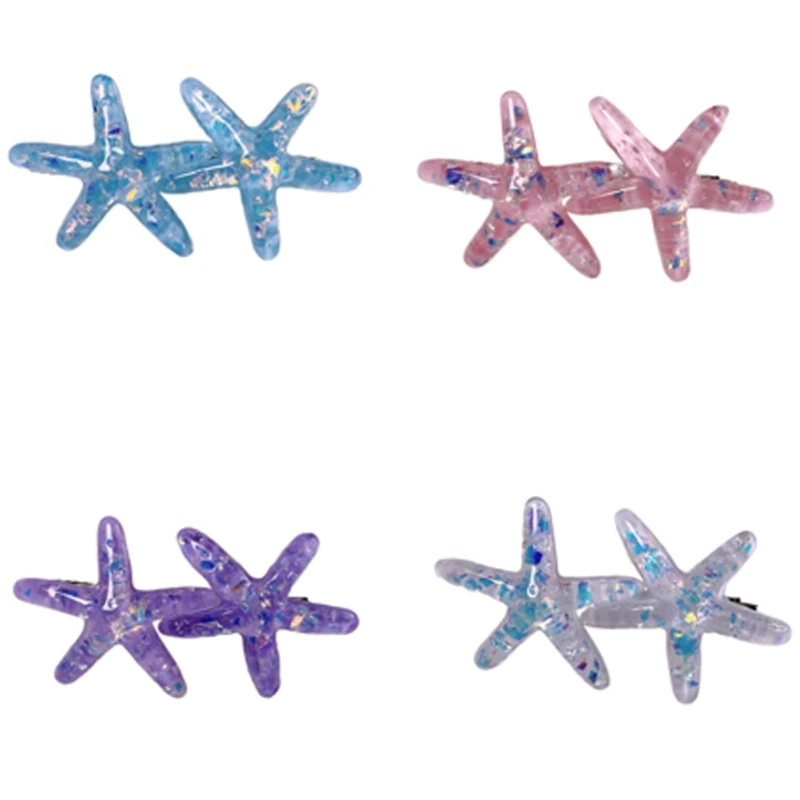 Unique Ocean Starfishes Hair Clasps Hair Decoration Resin Hairpieces Hair Clip Party Headwear Styling Accessory Dropship