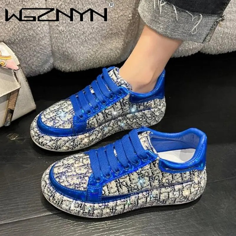 Hot Sale Wholesale Sexy Bling Casual Shoes for Women New Style Fashionable Flat Shoes Summer New Style Womens Fashion Sneakers