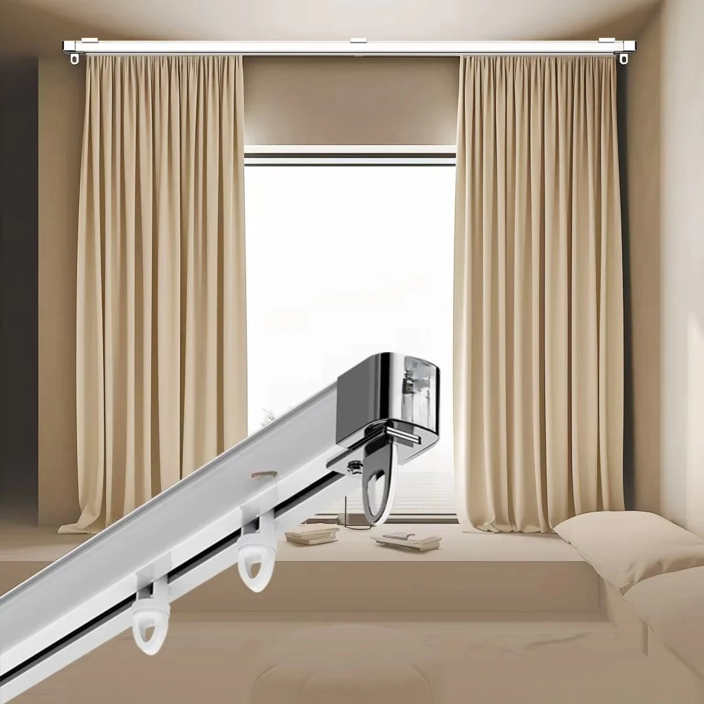Curtain high-tech rail 76-186 cm Aluminum alloy intelligent curtain rod rail