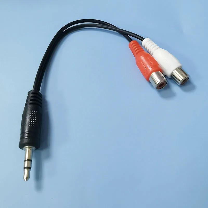 18cm podwójny kabel Audio RCA do 3.5mm Stereo 3-biegunowy Jack męski do 2 RCA żeńskie złącze wtykowe Adapter RCA czerwony czarny W1