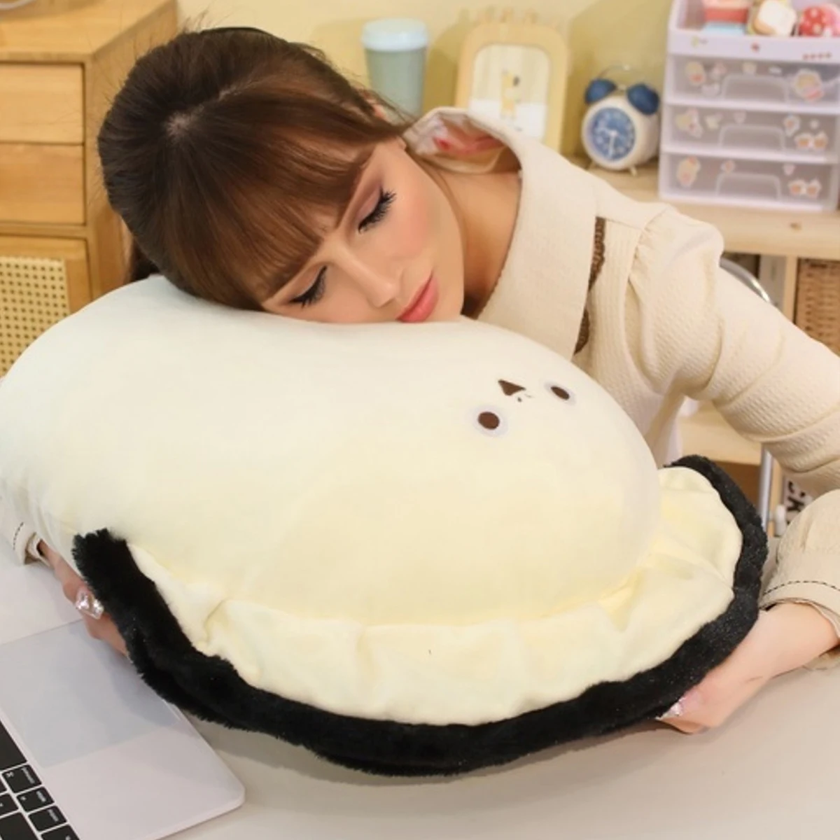 かわいい柔らかいオイスター枕クリエイティブオイスターホームデコレーションぬいぐるみぬいぐるみ綿人形柔らかい肌の人形誕生日プレゼント