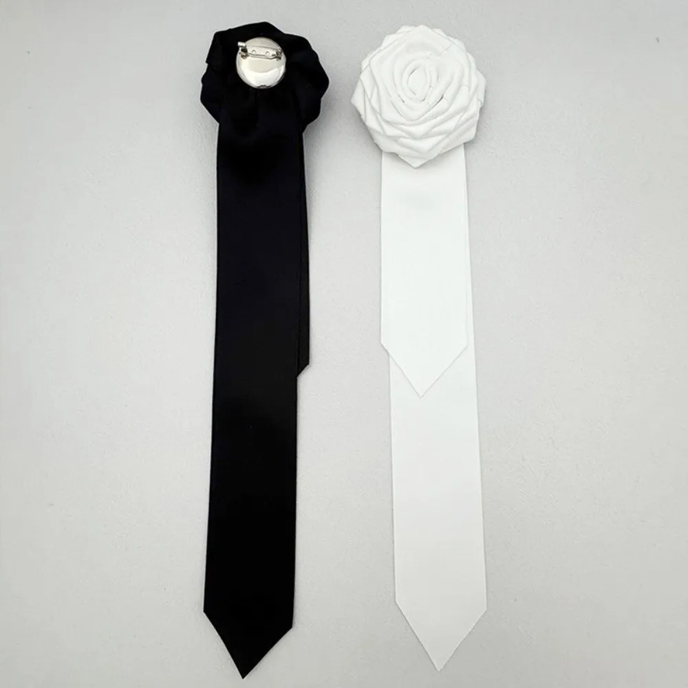

Simple Fabric Rose Flower Bowtie British Style Solid Color Collar Flower Neck Decoration Brooch Gentleman's Bow Tie Men
