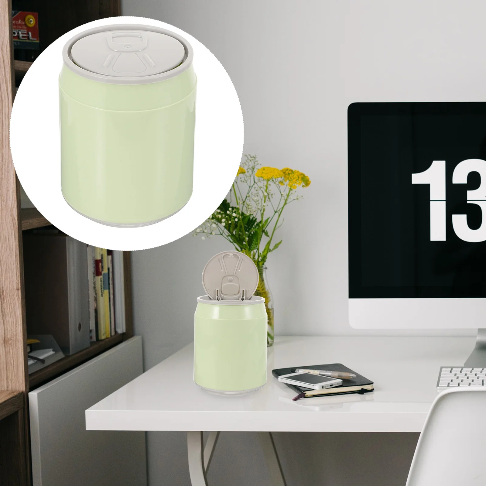 

Mini Trash Can Smooth Surface Easy Clean Reusable Thick Plastic Longtime Use Not Break Deform Practical Kitchen Bedroom